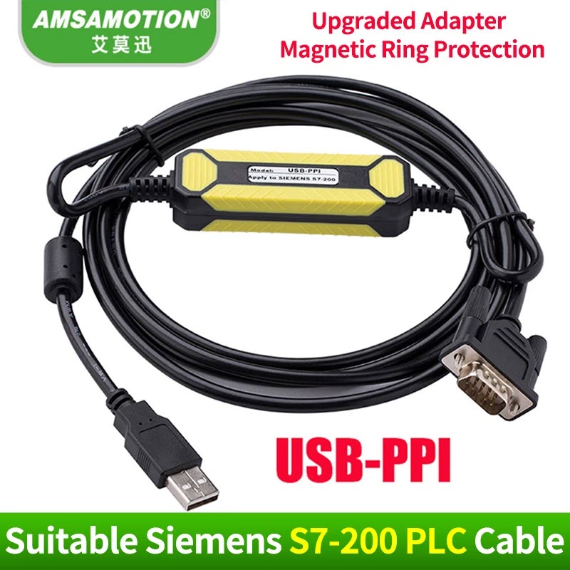 Amsamotion cáp lập trình plc usb-ppi siemens s7-200 usb ppi communication cable 6es7 901-3db30-0xa0 - chính hãng