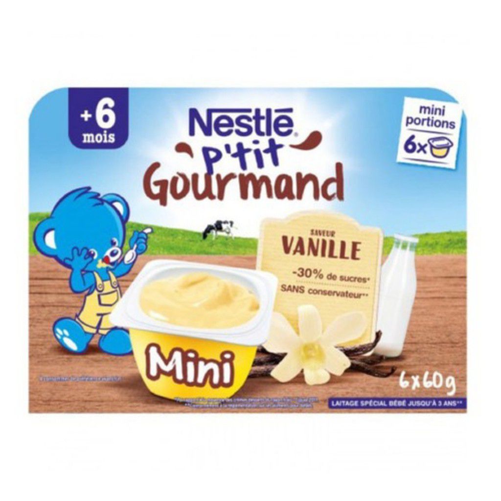 date 30.04.23 Combo Váng sữa Nestle 6 60g-vani gourmand trẻ từ 6 tháng