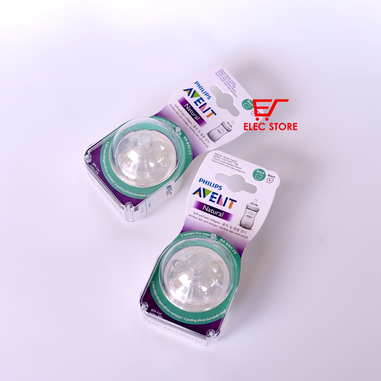 Núm ti thay bình sữa Philips AVENT Natural số 3 điều chỉnh [ 3 tháng +]