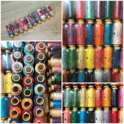 Set 10 cuộn chỉ may lõi nhỏ 400m nhiều màu ngẫu nhiên