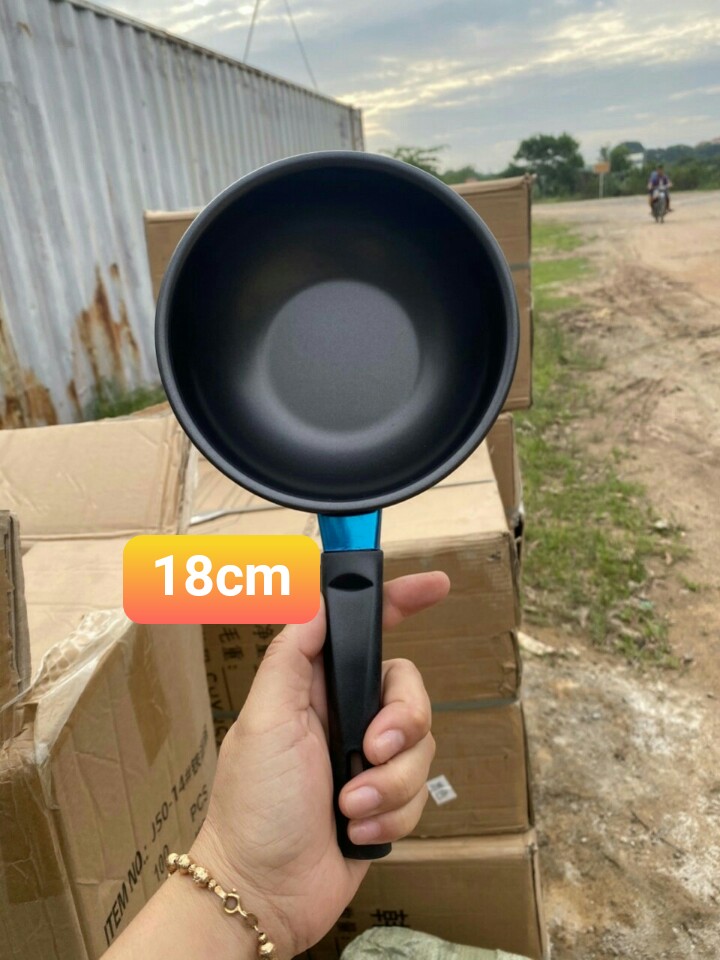 Chảo Chống Dính Sâu Lòng Size 14 - 16 - 18cm Dùng Mọi Loại Bếp - Hàng Dày Cầm Chắc Tay
