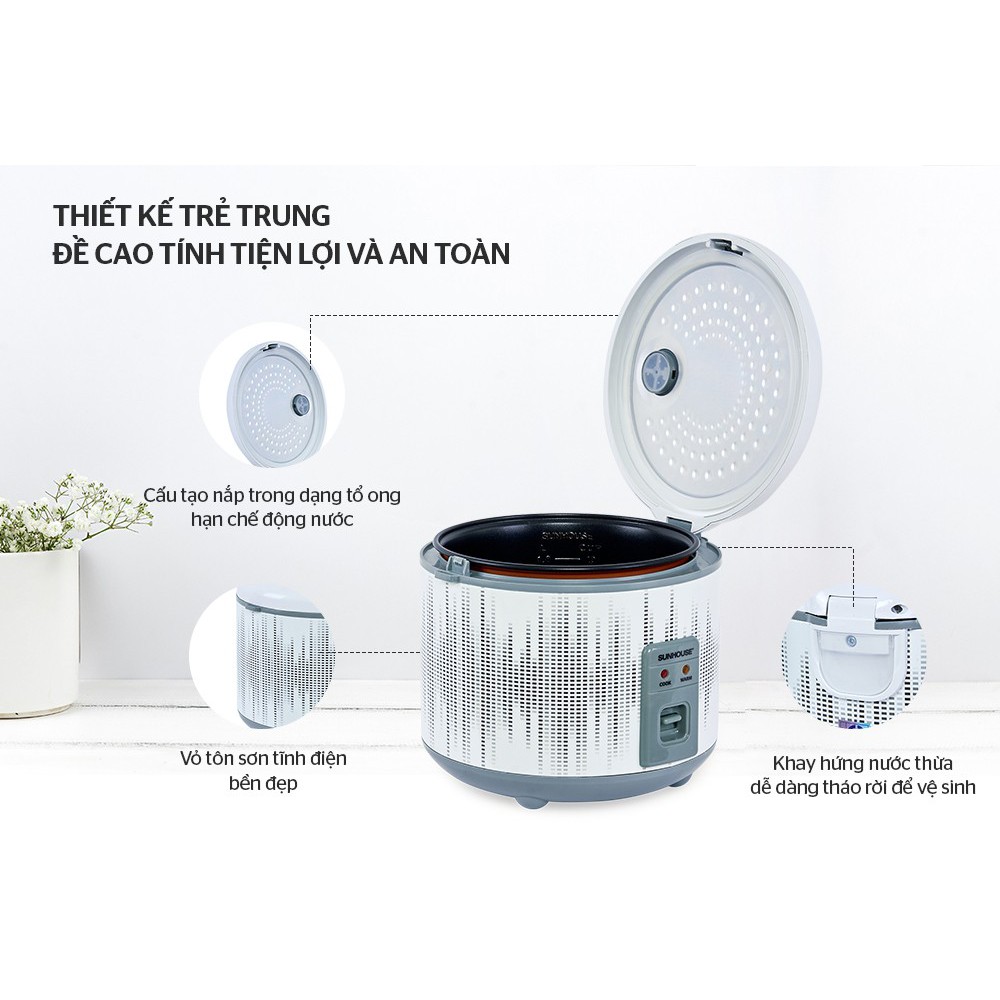 NồI Cơm ĐiệN 1.8L Sunhouse Shd8601 (Có Vỏ)