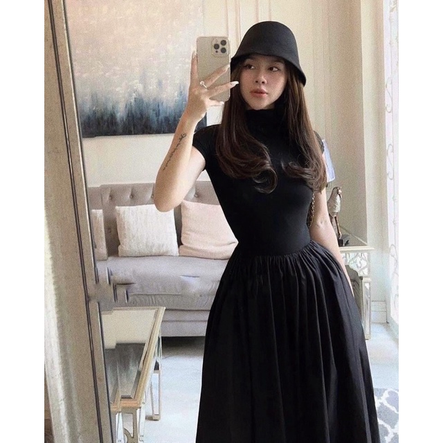 Đầm Maxi Tay Con Dáng Xoè Thanh Lịch