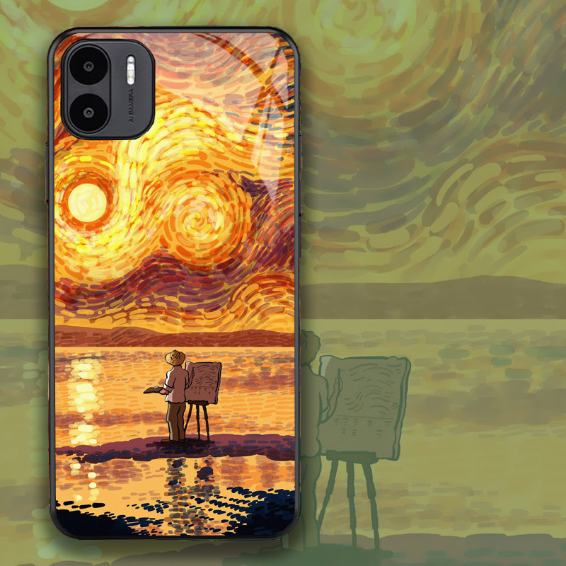 Ốp lưng xiaomi redmi a1, a2, a1+, a2+ mặt kính sáng bóng, hình tranh van gogh
