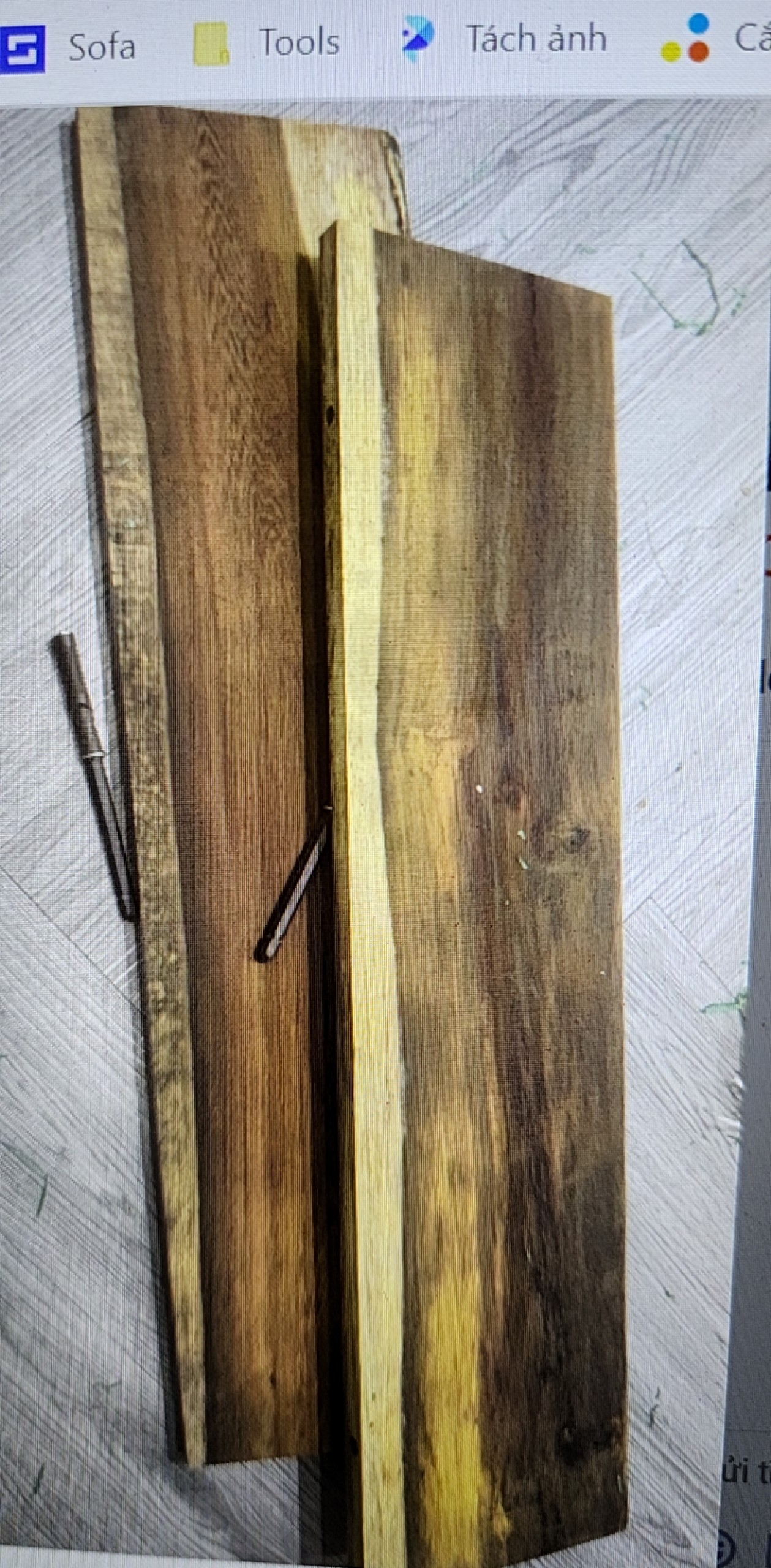 Kệ âm tường cạnh gỗ vỏ tự nhiên ( một cạnh vỏ gỗ tự nhiên )