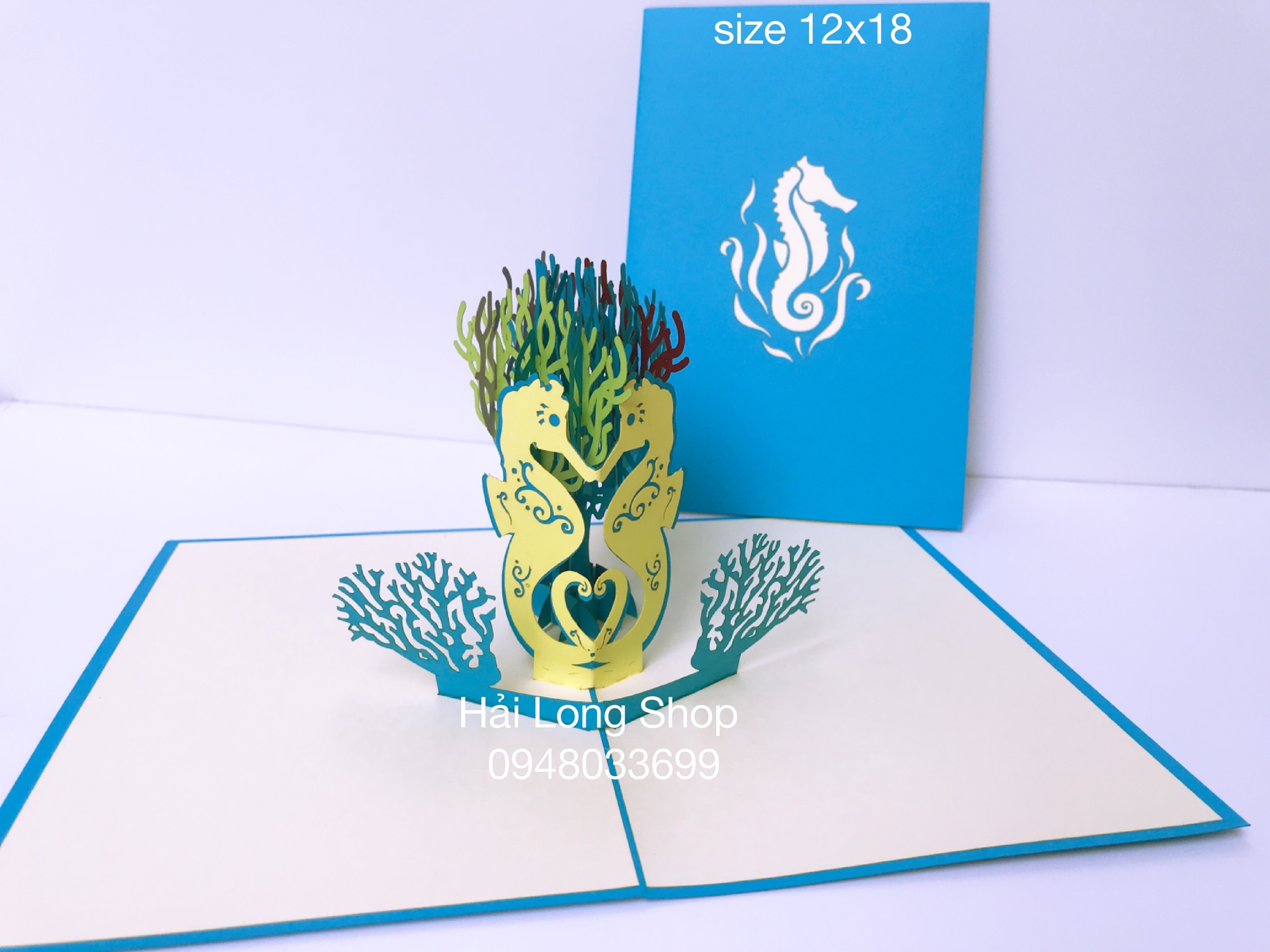 Cá Ngựa - Seahorse - Thiệp 3D