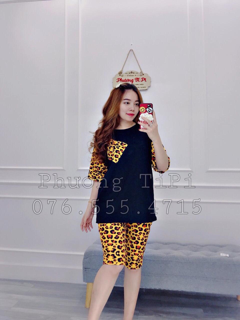 Set bộ quần lửng hình da beo-QH