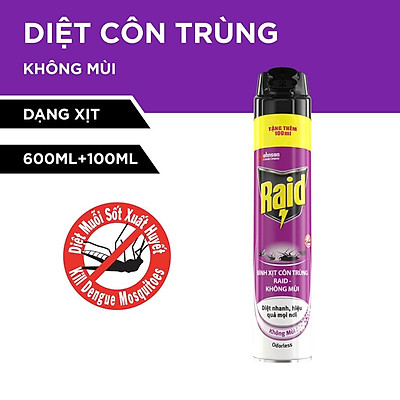 Bình xịt côn trùng không mùi Raid 600ml