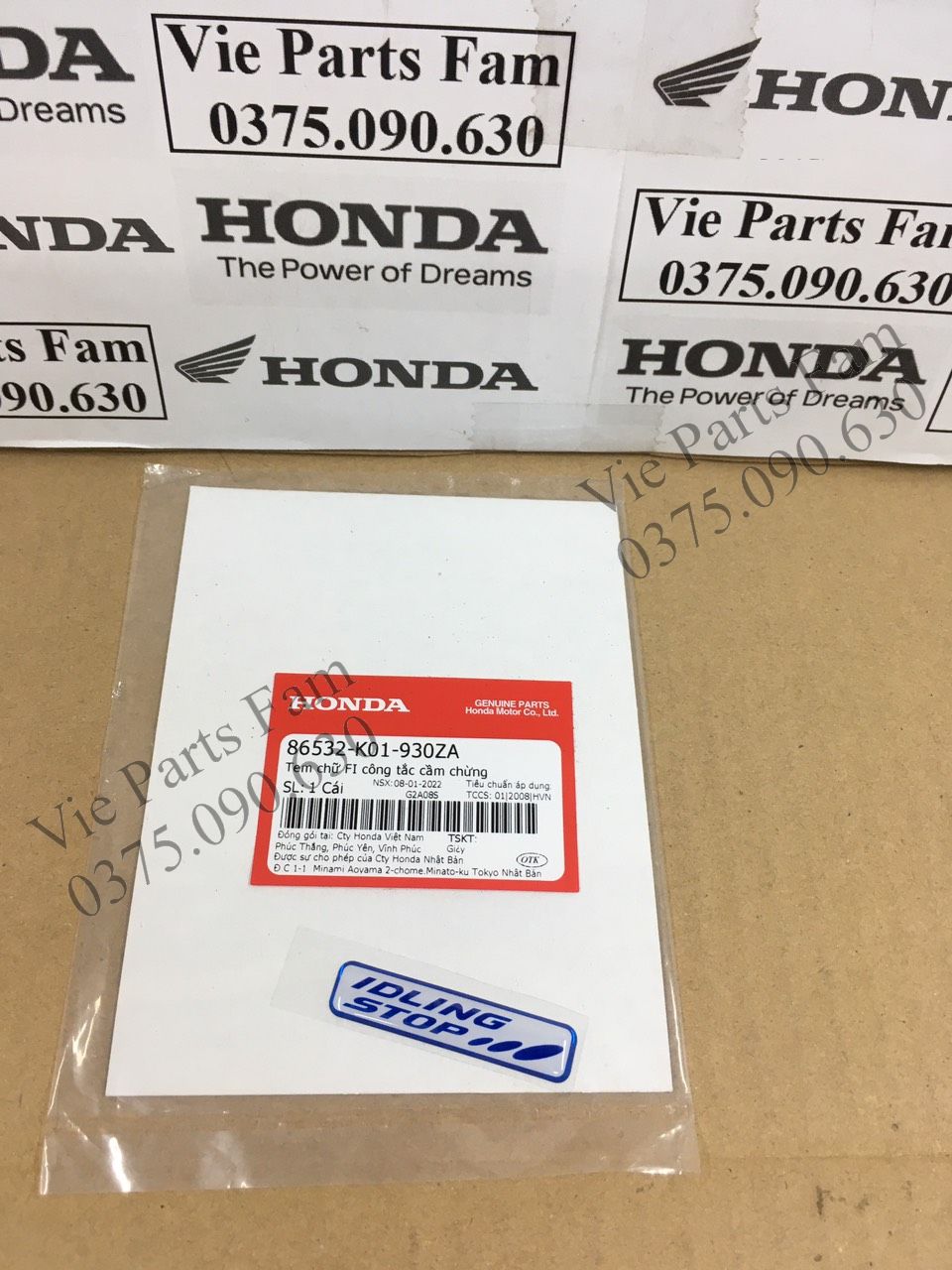 Tem gáy vision 2015-2020-2022, hàng din honda mới 100%