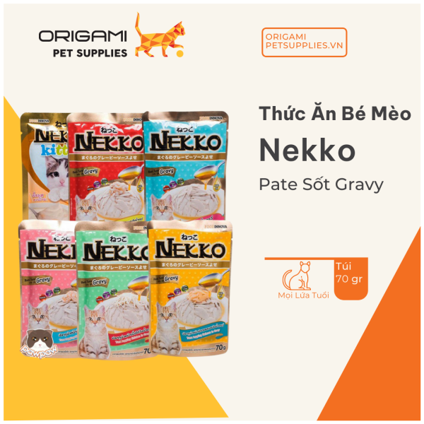 [HCM] Pate Nekko - Sốt Gravy - Túi 70g - Cho Mèo Mọi Lứa Tuổi - Origami Pet