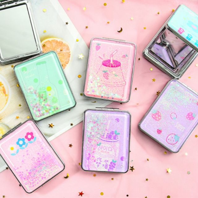 Gương mini kim tuyến 2 mặt lấp lánh