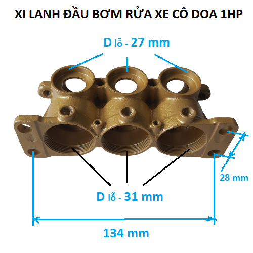 Phụ tùng đầu bơm rửa xe cô doa 1 HP
