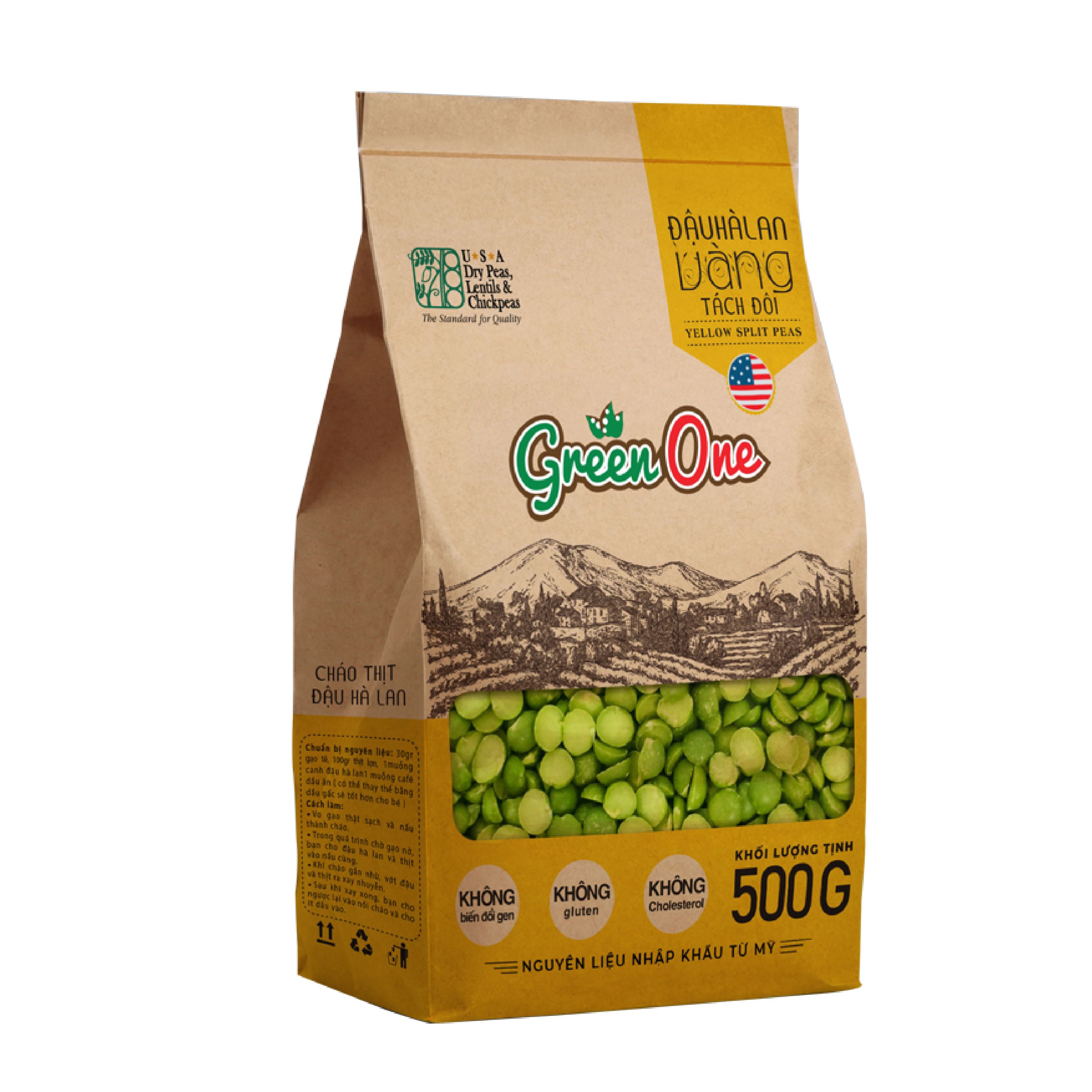 Đậu hà lan vàng tách đôi Green One 500g