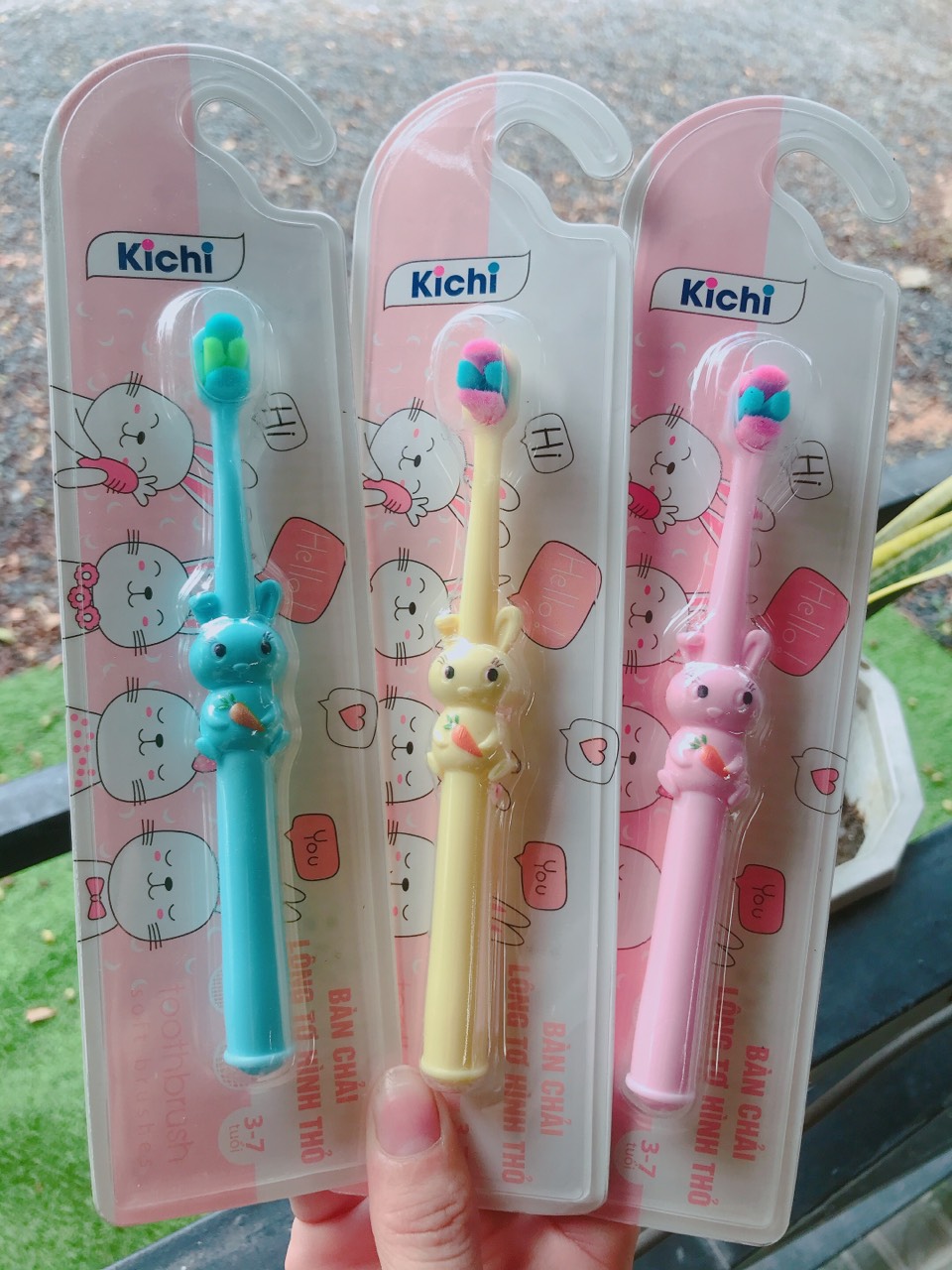 Bàn chải đánh răng trẻ em sợi tơ Kichi siêu mềm