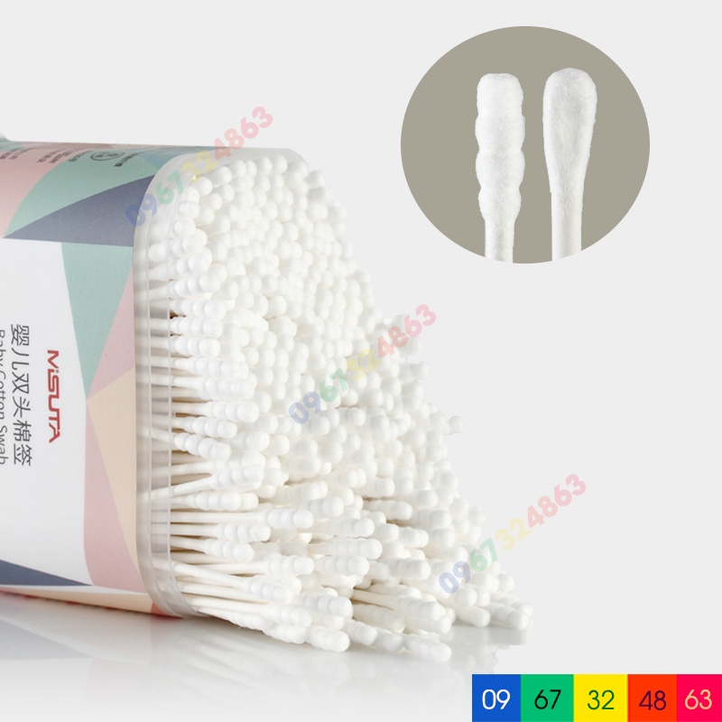 Tăm Bông Cho Bé Sơ Sinh MISUTA (Hộp 400 Que)