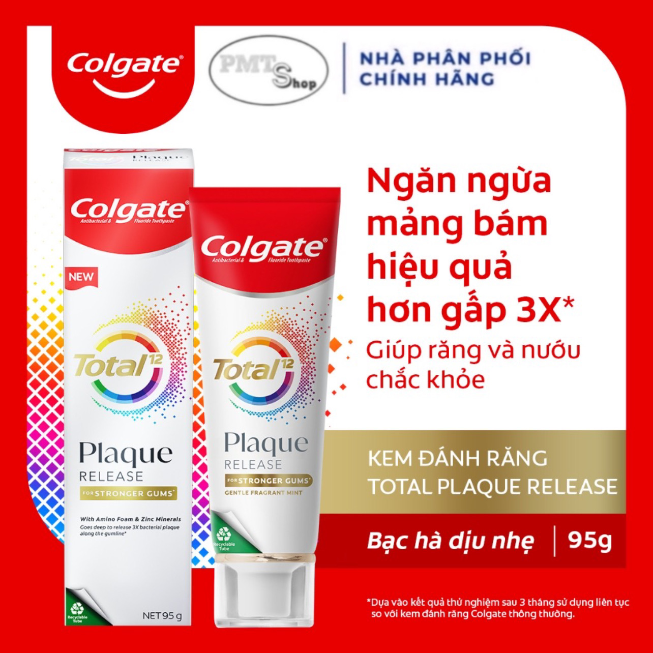Combo 2 Kem đánh răng Colgate Total Plaque Release tuýp 95g