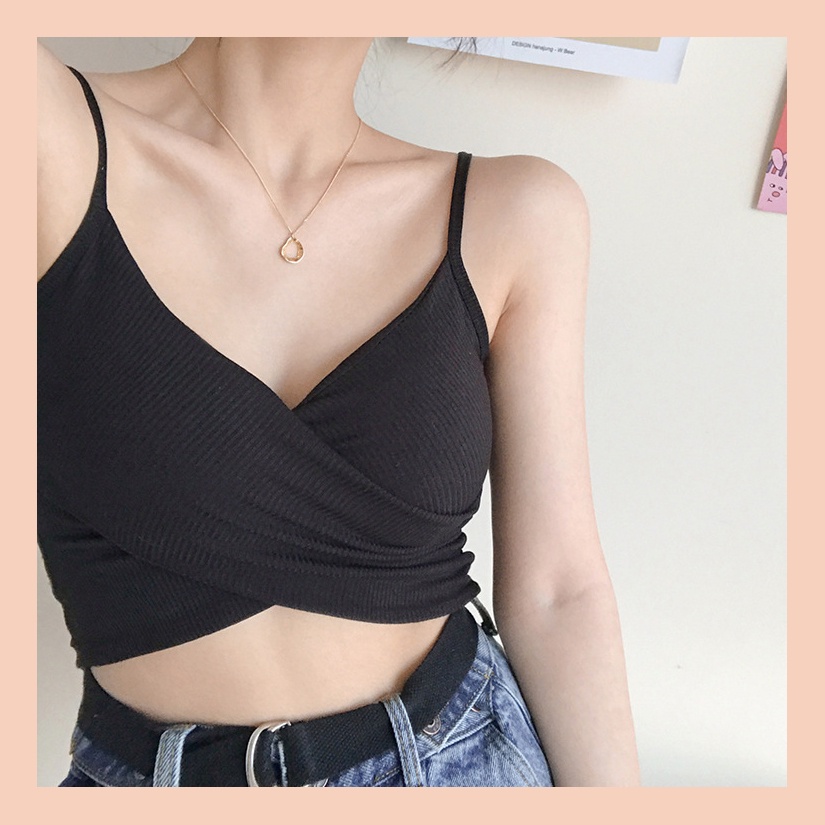 Áo Bra UNDERCOOL Cotton Thoáng Mát May Chéo Có Đệm Ngực