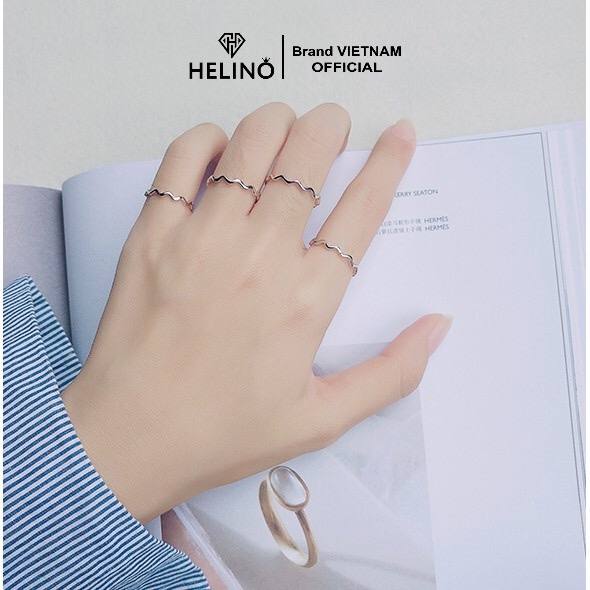 Nhẫn bạc HELINO, nhẫn sóng trơn basic xinh xắn N06