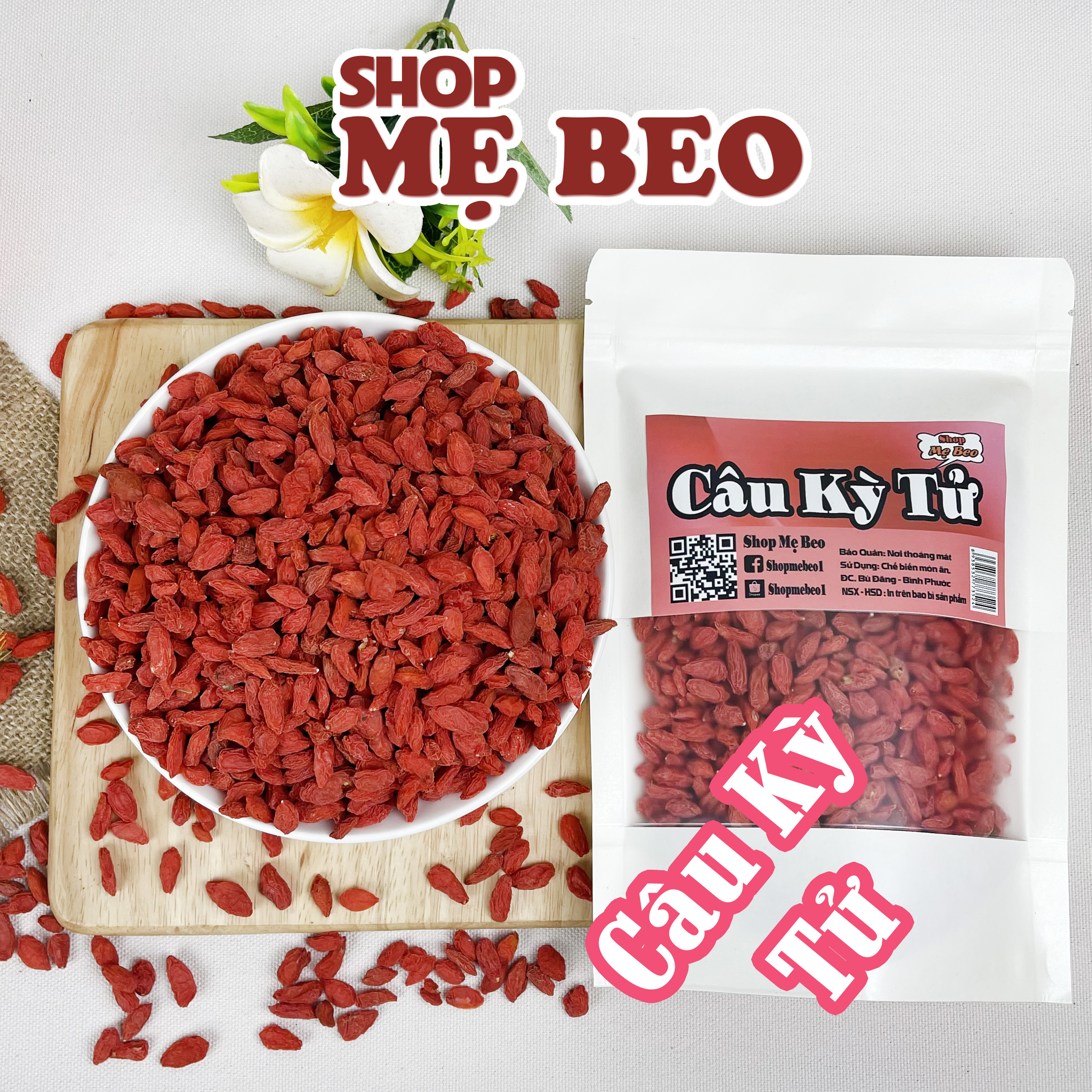 Kỷ Tử Đỏ (Câu Kỉ Tử) Sấy Khô Shop Mẹ Beo