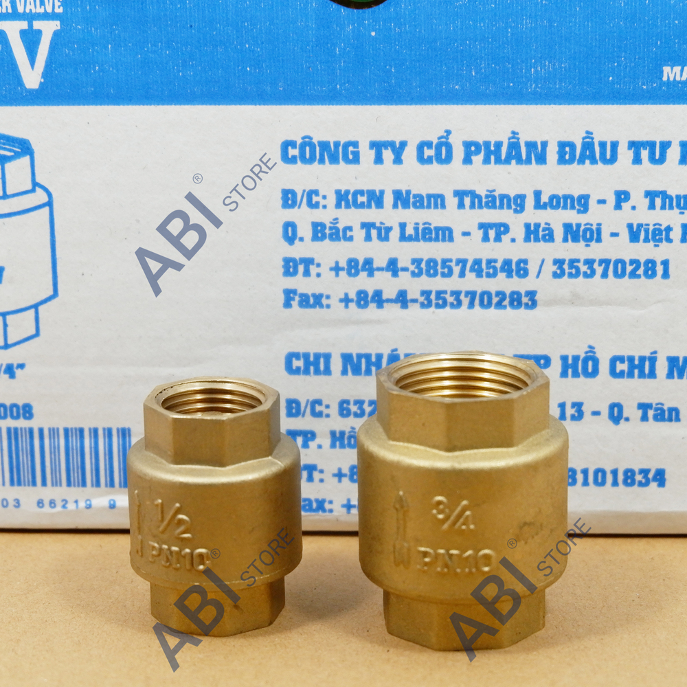 Van 1 chiều lò xo MBV 21mm(1/2''-dn15), 27mm(3/4'' - dn20) chính hãng Minh Hòa(van nước)