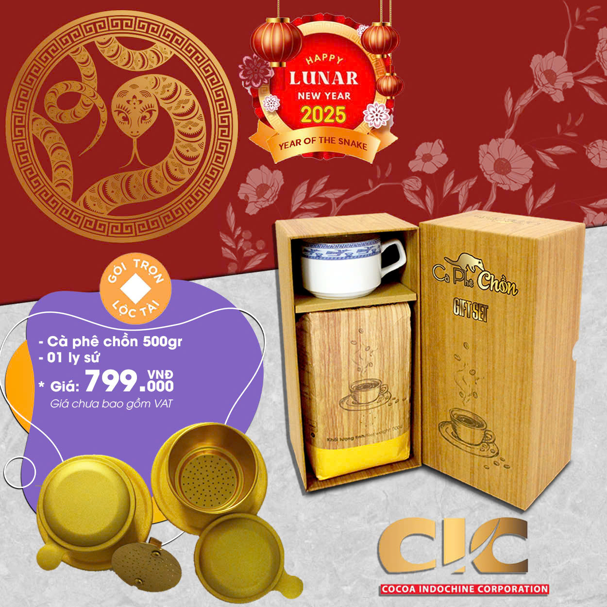 Cà phê chồn cao cấp - 500g (ly sứ) - Thích hợp làm quà tặng