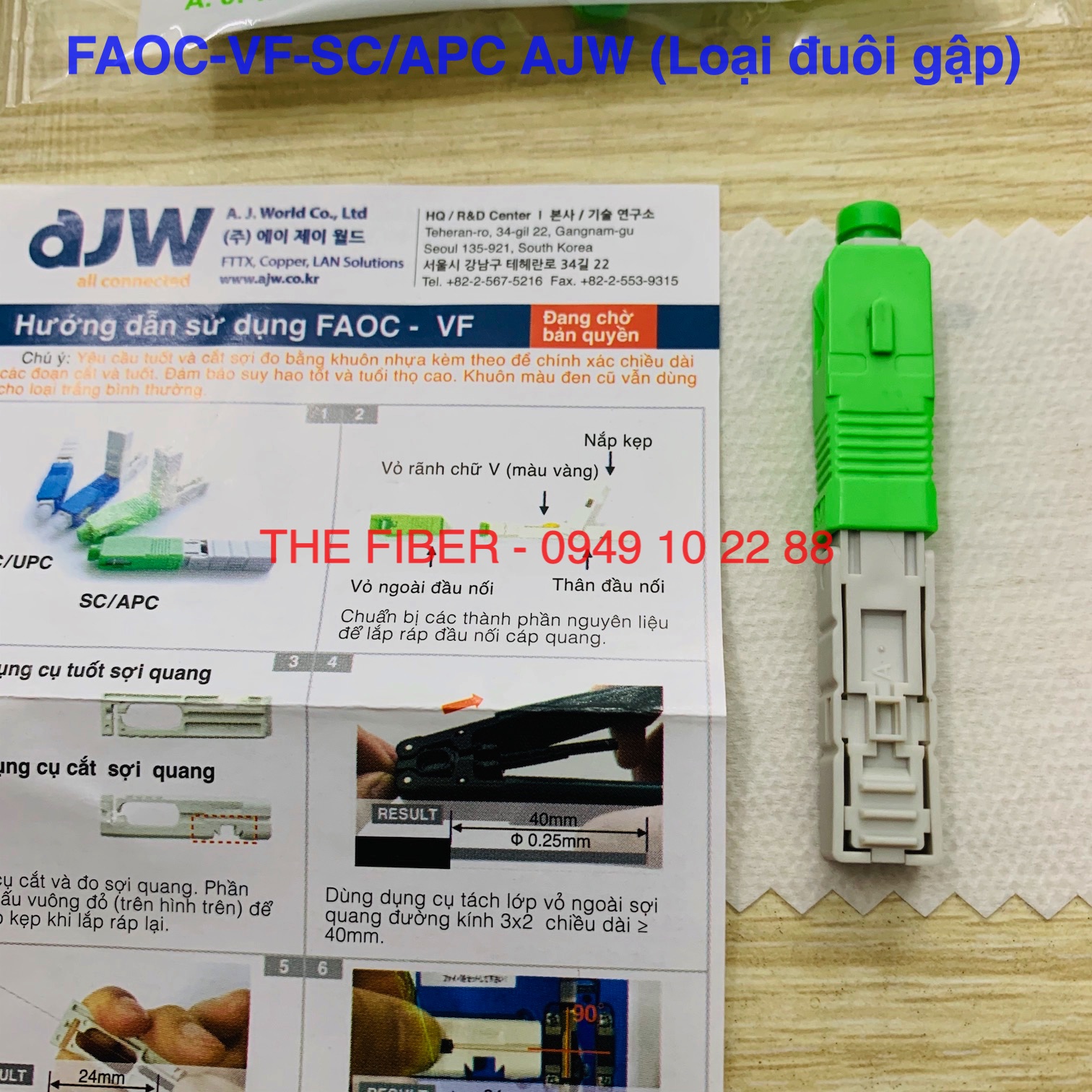 [HCM]Bộ 10 cái Fast Connector SC APC AJW AJW-FAOC-VF-SCAPC