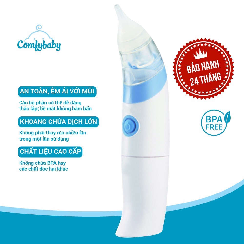 BÁO GIÁ MÁY HÚT MŨI TỰ ĐỘNG CF718-B (XANH DƯƠNG) | Shopee Lazada Sendo Tiki mới nhất 20 Máy hút mũi, máy vệ sinh mũi cho bé Comfybaby CF718, máy dùng pin đầu hút mũi silicon an toàn sức khoẻ