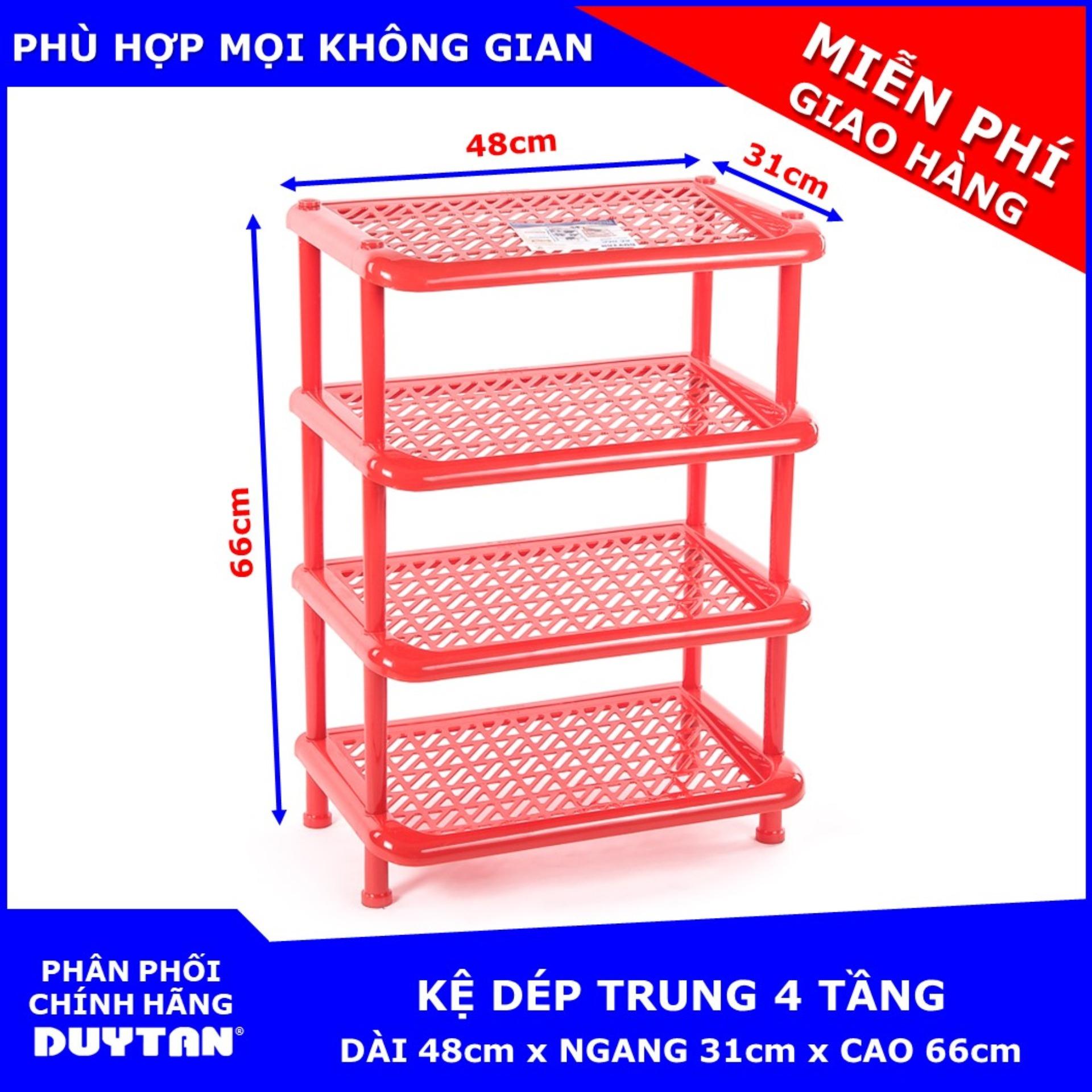 Kệ dép trung Duy Tân 4 tầng - Giao màu mẫu nhiên