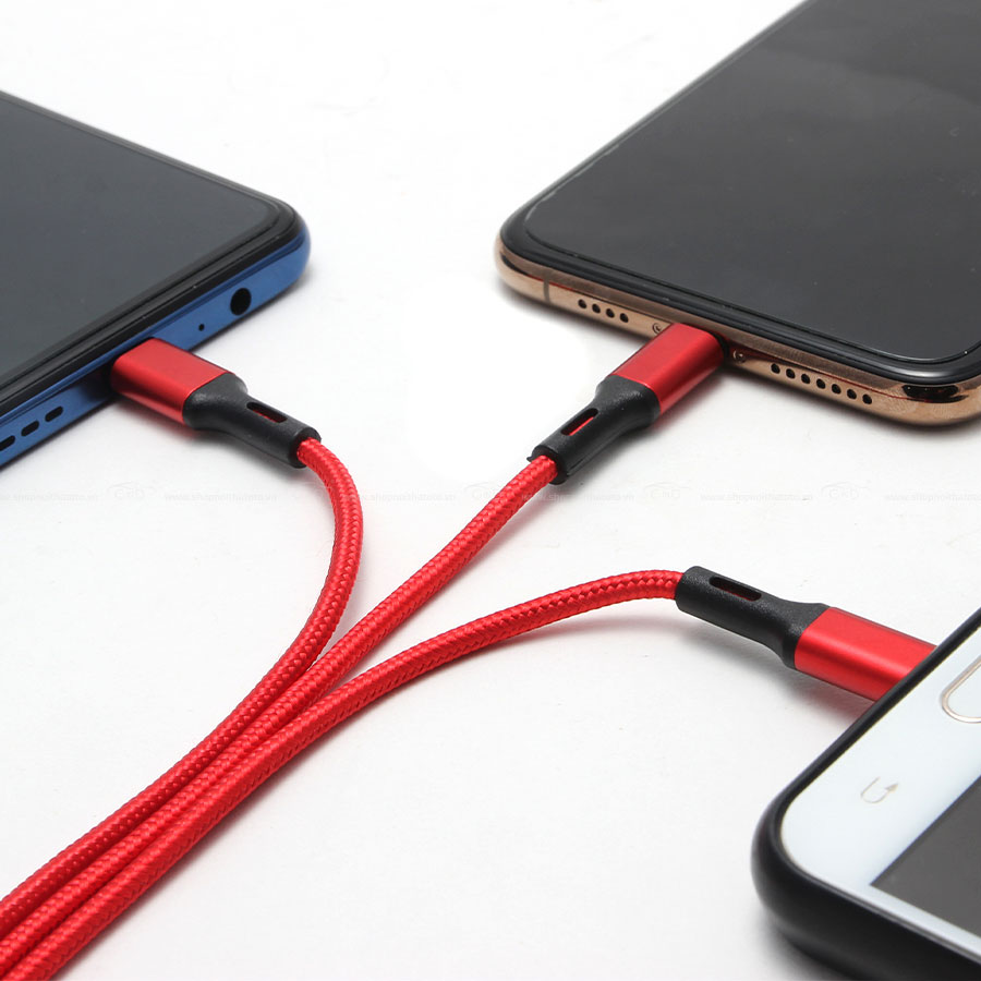 Dây Cáp Sạc đa năng 3 trong 1 hỗ trợ 3 Đầu Lightning - Micro USB - Type C, cáp sạc iphone, cáp sạc samsung, cáp sạc oppo data cable