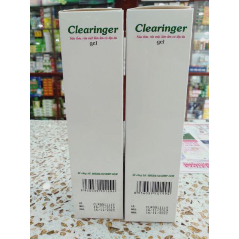 Sữa tắm, rửa mặt và làm ẩm da Clearinger