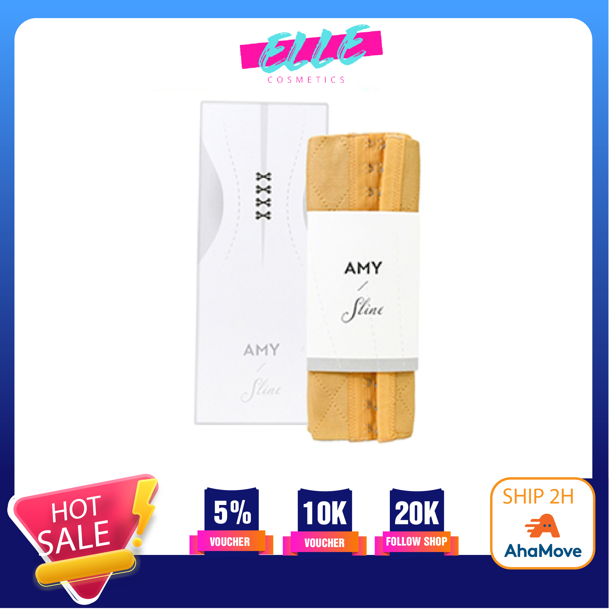 Đai siết eo Amysline- eo thon gọn màu trắng kem