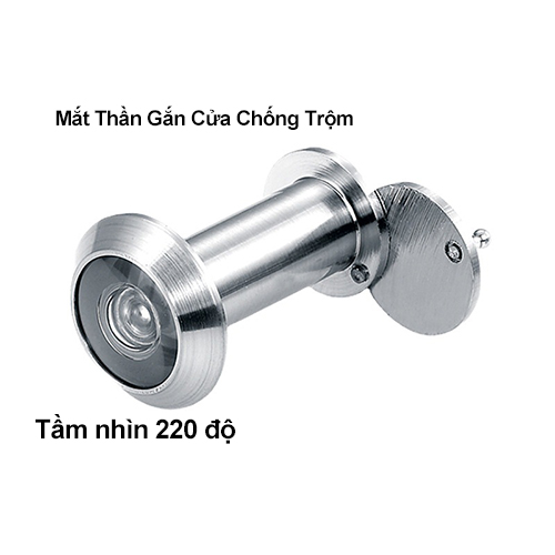 Mắt thần gắn cửa ra vào chống trộm chất liệu kim loại không gỉ xem góc rộng, mắt thần gắn cửa ra vào cửa chung cư cửa khách sạn tầm nhìn 220 độ