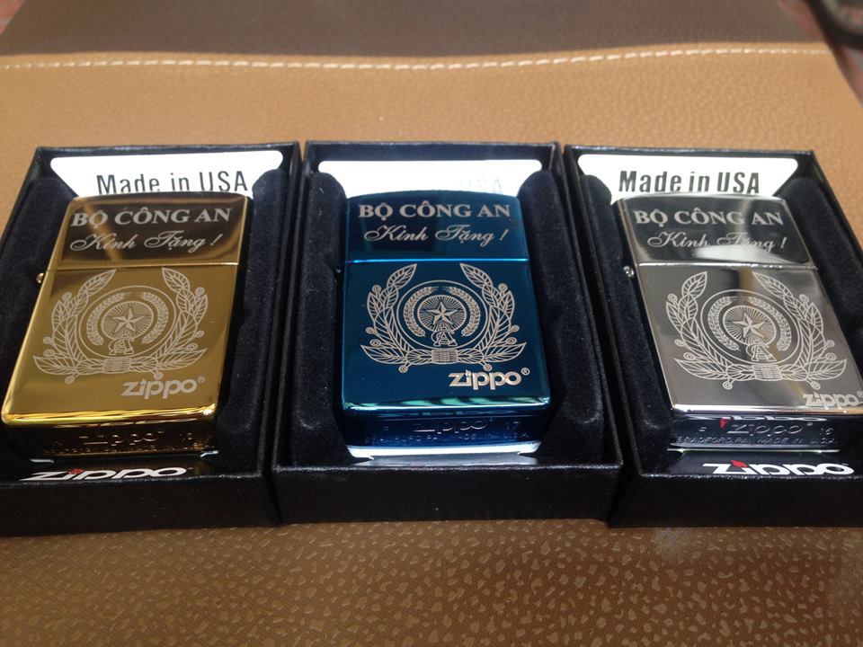 [HCM]Zippo Khắc Laze Logo Bộ Công - An Bạc