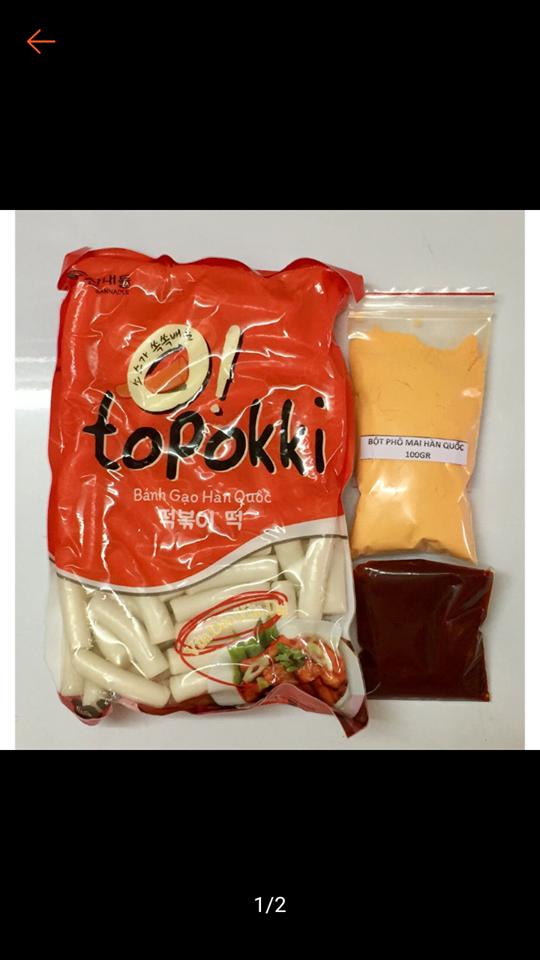 combo 500g tobokki Hàn Quốc kèm 100g phô mai và 100g nước sốt_Monhi_Food