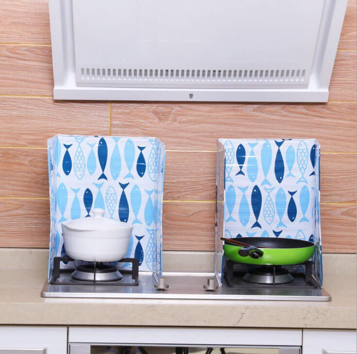 Combo 2 Vách Ngăn Tấm Chắn Dầu Mỡ Hình Cá (32x168/ 2 Tấm)
