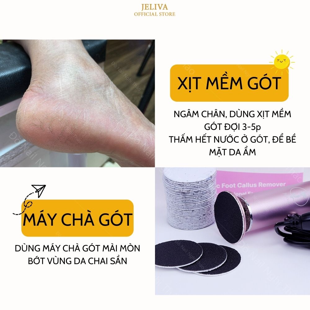 Chai xịt mềm da chà gót Jeliva