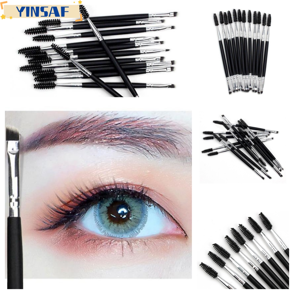 🌸Slant Head Line Brush Lông mi Curl Lông mày Quét Spiral Ghép lông mày Brush Công cụ làm đẹp YINSAF🌸