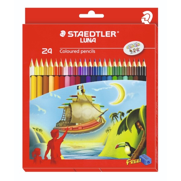 [HCM]BÚT CHÌ MÀU KHÔ STAEDTLER LUNA HỘP GIẤY 12/24/36/48 MÀU