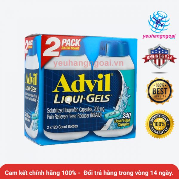 Advil Liqui-Gels 120 viên của Mỹ (ĐẢM BẢO CHÍNH HÃNG MỸ 100%). 