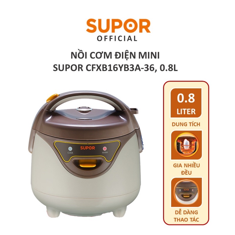 Nồi cơm điện cơ Supor CFXB16YB3VN-36 (0.8 lít)