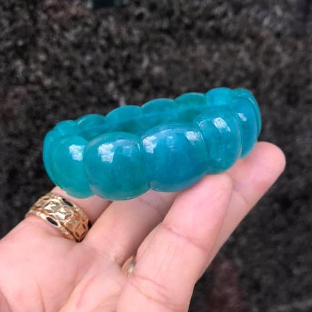 [HCM]VÒNG TAY ĐÁ MÃ NÃO XANH DƯƠNG BẢN DẸP