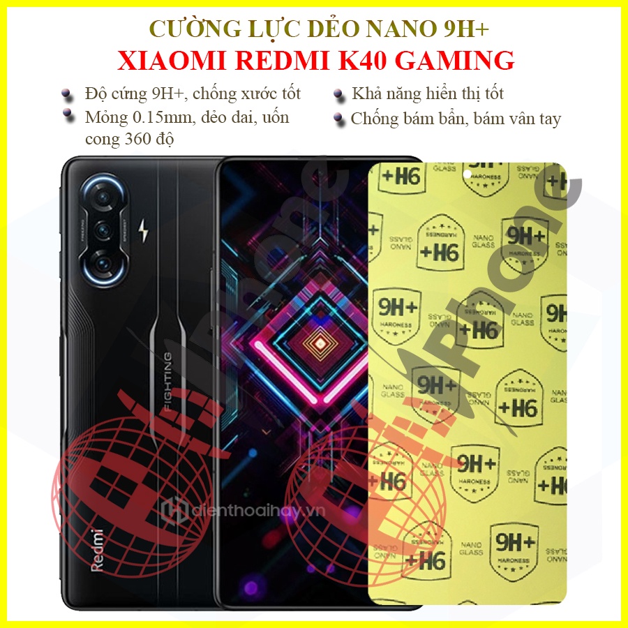 Dán cường lực dẻo nano Xiaomi Redmi K40 Gaming