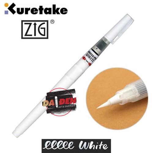 [HCM]Bút Brush Mực Trắng Kuretake Zig White