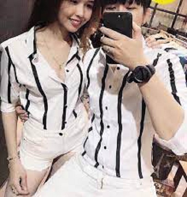 Áo Sơ Mi Đôi kẻ sọc thời trang