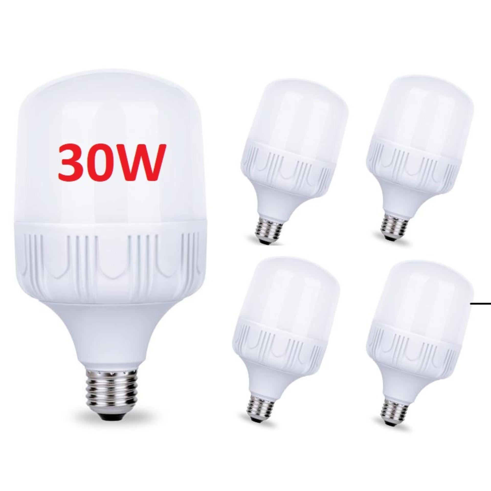 Bộ 5 bóng đèn Led 30W cao cấp tiết kiệm điện. Màu sáng: Warm trắng (3000-3200K), Pure White (6000K-6500). Bảo hành: 12 Tháng