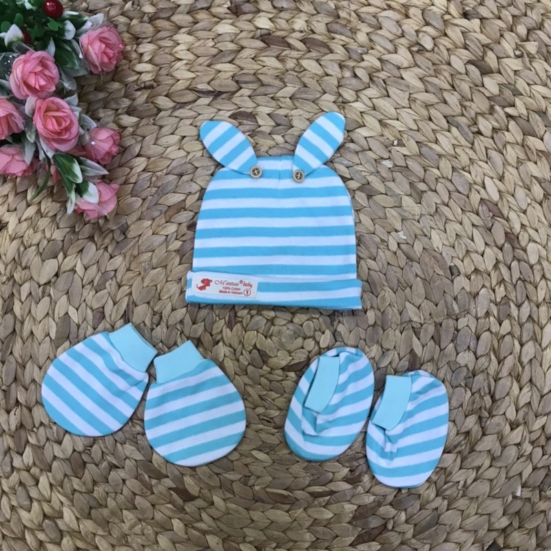 [HCM][Được chọn mẫu] Bộ nón bao tay bao chân cho bé sơ sinh