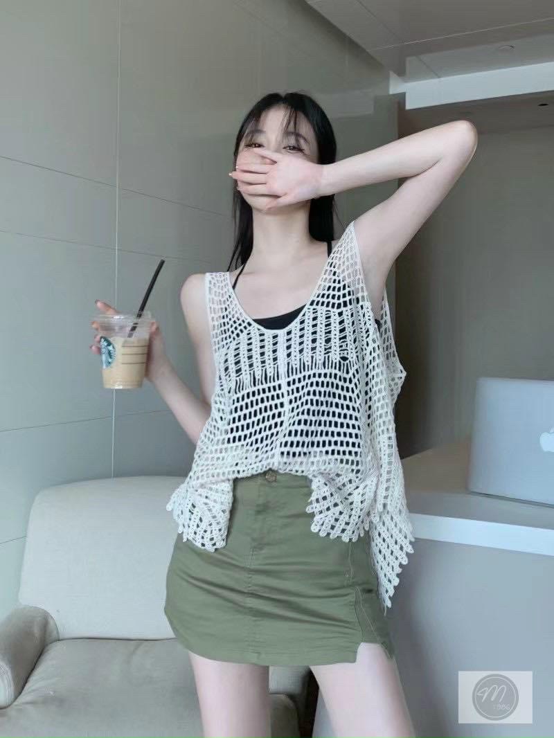Áo Ren Lưới Sát Nách Cổ V Phong Cách Boho | Smide Clothing