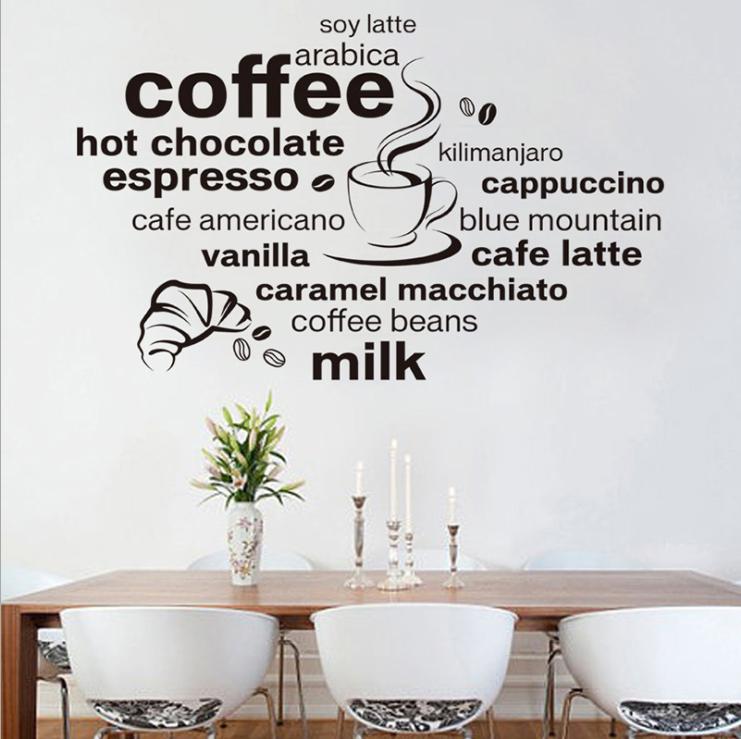 [HCM]Decal dán tường Amyshop- tiếng anh Coffee DKN025
