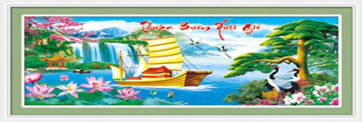 Tranh thêu chữ thập thuận buồm xuôi gió DLH- 88865 Kích thước: 85X40cm- Ngocthinhshop