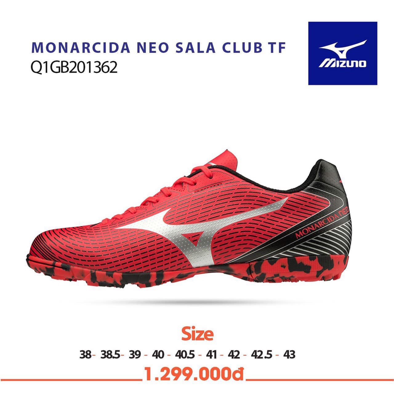 Giày Đá bóng Mizuno Monarcida Neo sala clup TF (Chính hãng Nhật Bản)